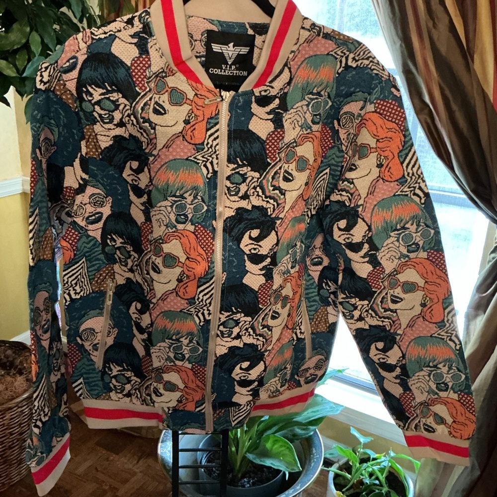 V. I. P. Collection unisex Graphic Bomber Jacket - Multicolor